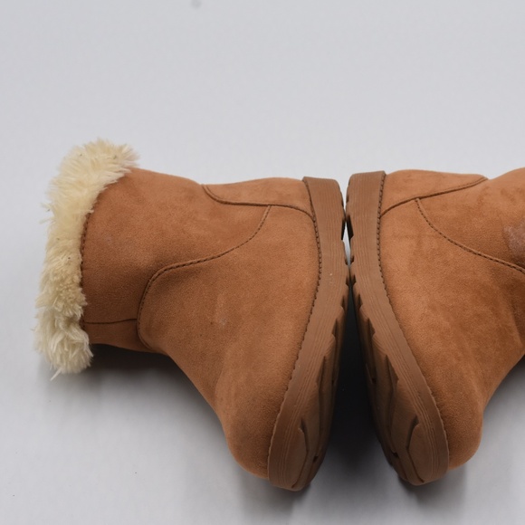 CAT & JACK, Faux Suede Fur Lined Zip Side Ankle Boots Warm Comfort Girl's Size 6 - Picture 7 of 8